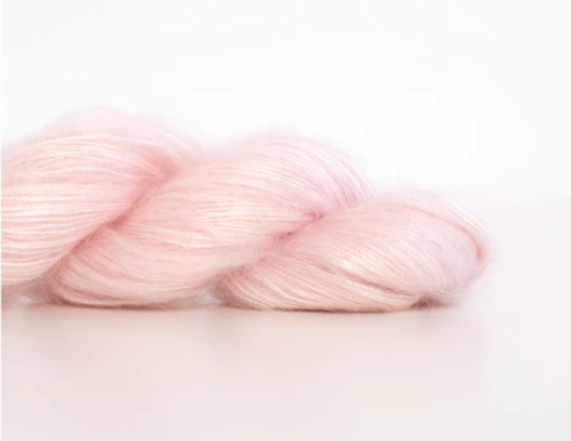 Shibui Silk Cloud yarn pink quartz color