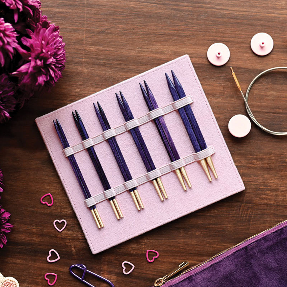 Knitters Pride J'Adore Interchangeable Needle Set - CUBIC NEEDLES - Purple Case - ON SALE!