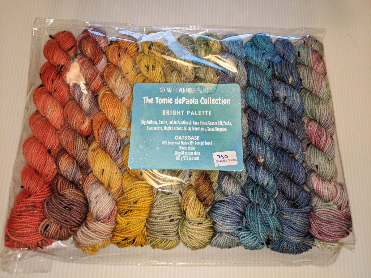 Six and Seven Fiber Tomie dePaola Collection 10 Skein Mini Sets