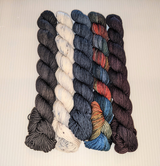 Six and Seven Fiber 5 Skein Mini Sets